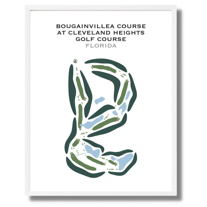 Bougainvillea Course at Cleveland Heights Golf Club, Florida - Printed Golf Courses