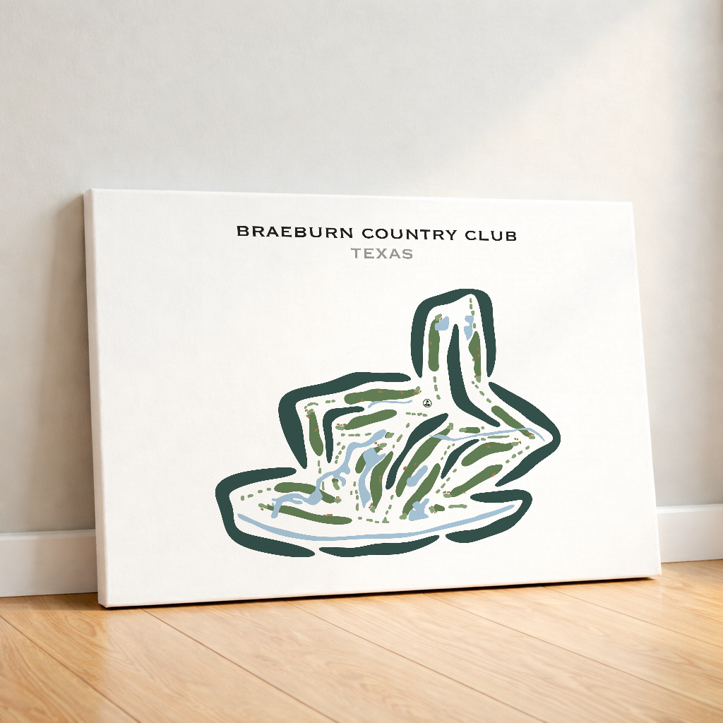 BraeBurn Country Club, Texas - Printed Golf Courses