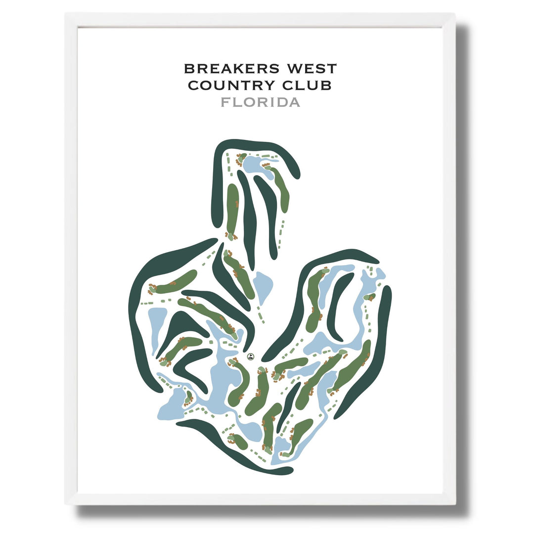 Breakers West Country Club, Florida - Printed Golf Courses