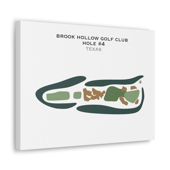 Brook Hollow Golf Club, Hole #4, Texas - Printed Golf Course