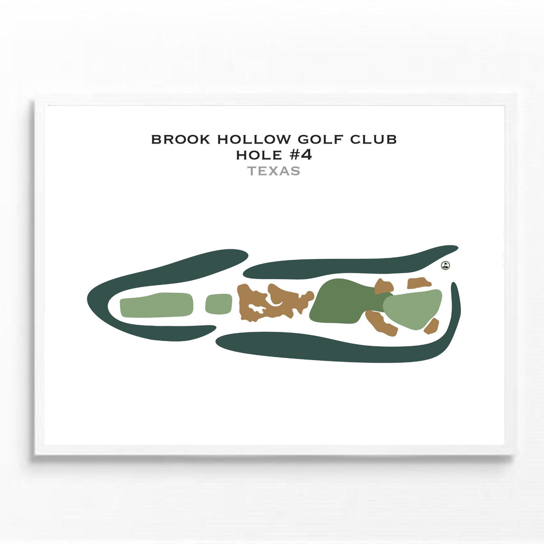 Brook Hollow Golf Club, Hole #4, Texas - Printed Golf Course