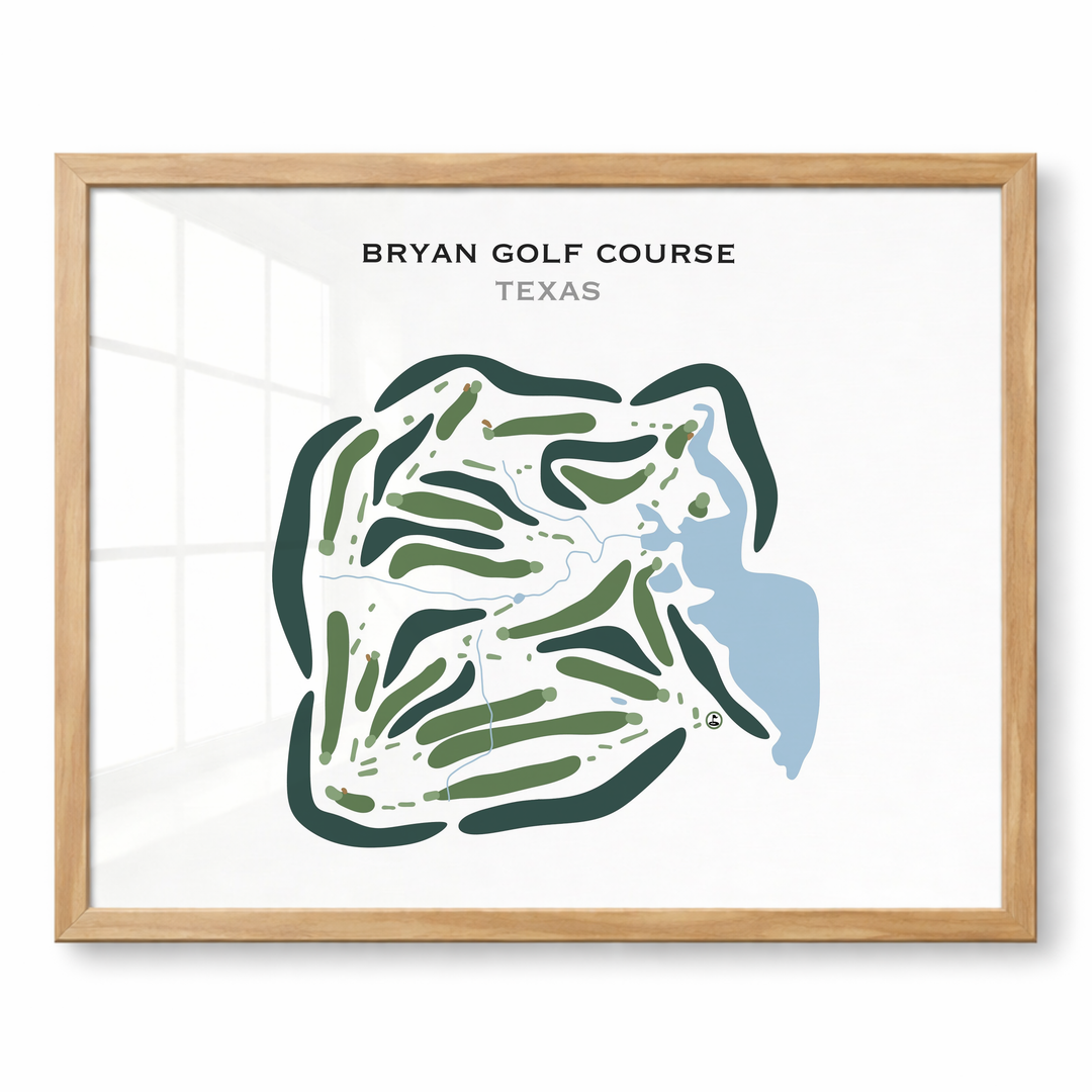 Bryan Golf Course, Texas - Printed Golf Courses