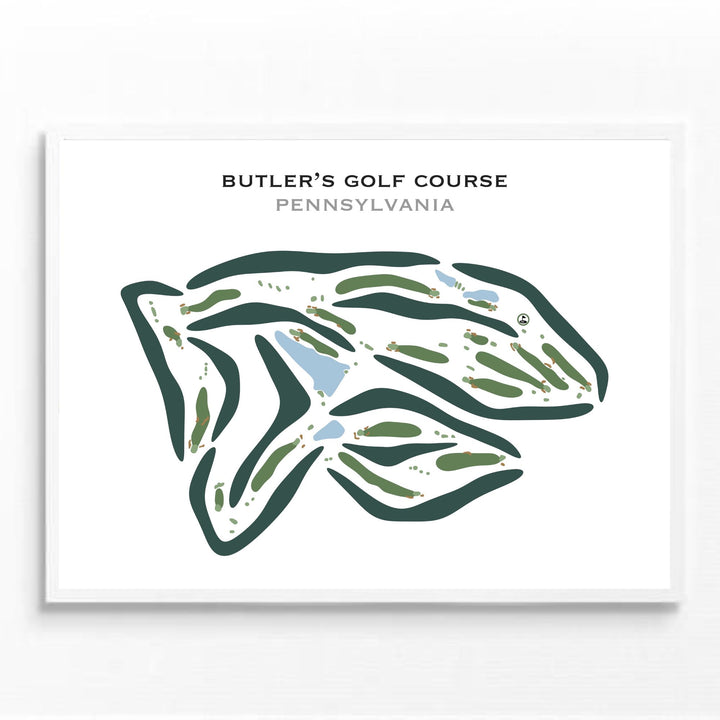 Butler's Golf Course, Pennsylvania (Lakeside Front 9) - Printed Golf Courses