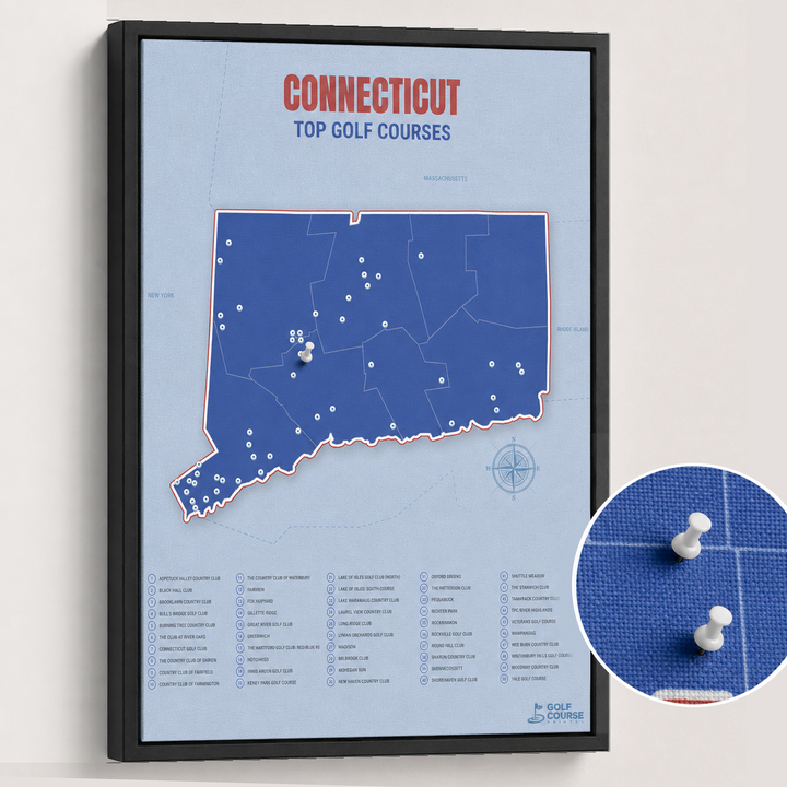 Map of Connecticut Golf Courses
