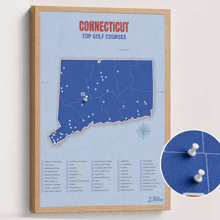Map of Connecticut Golf Courses