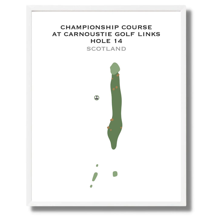 Championship Course at Carnoustie Golf Links Hole 14, Scotland - Printed Golf Courses