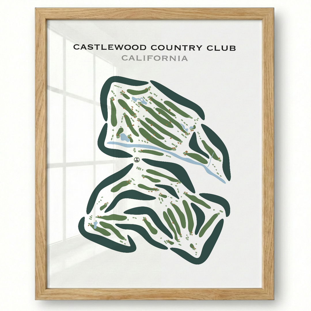 Castlewood Country Club, California - Printed Golf Courses