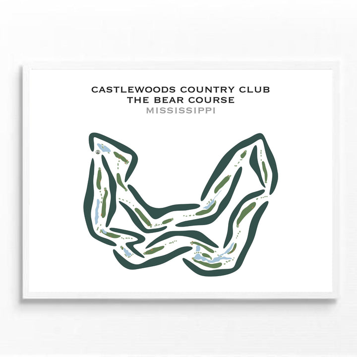 Castlewoods Country Club - The Bear Course, Mississippi - Printed Golf Courses