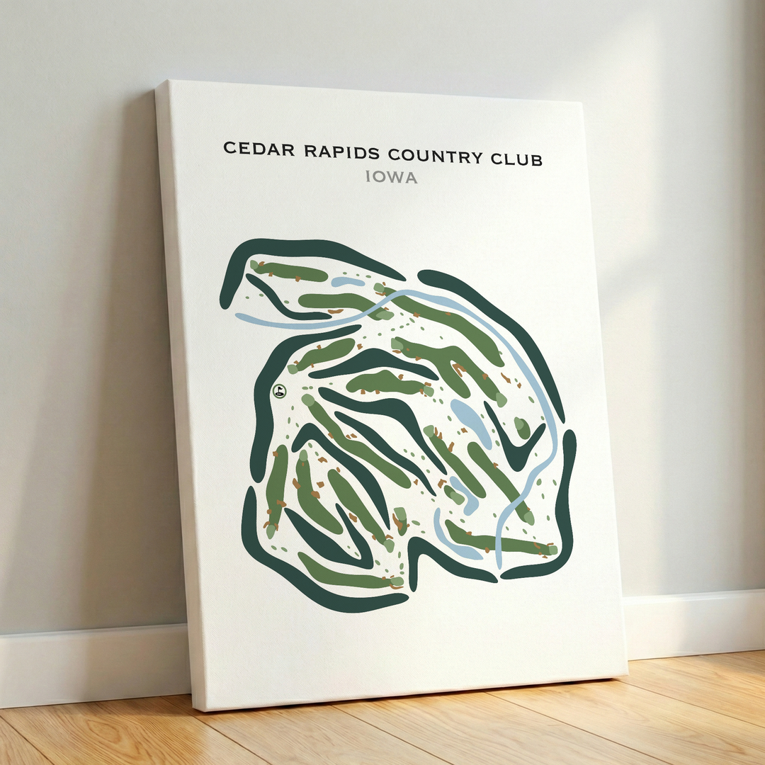 Cedar Rapids Country Club, Cedar Rapids Iowa - Printed Golf Courses