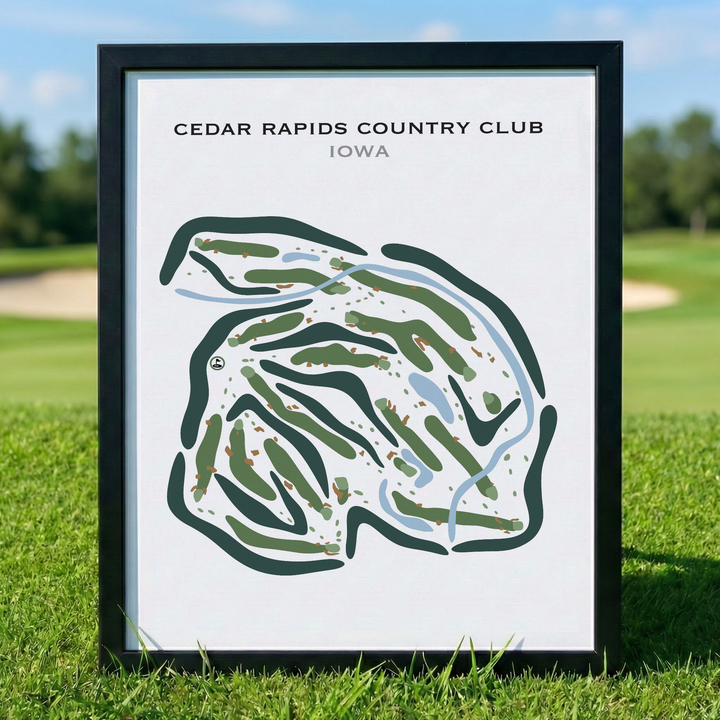 Cedar Rapids Country Club, Cedar Rapids Iowa - Printed Golf Courses