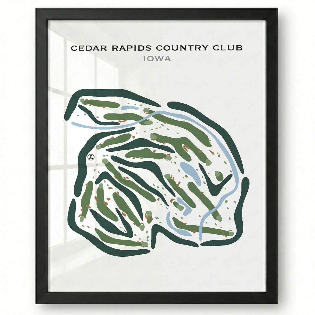 Cedar Rapids Country Club, Cedar Rapids Iowa - Printed Golf Courses