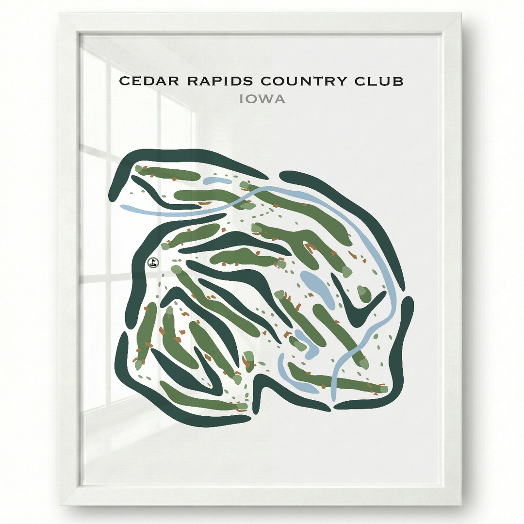 Cedar Rapids Country Club, Cedar Rapids Iowa - Printed Golf Courses