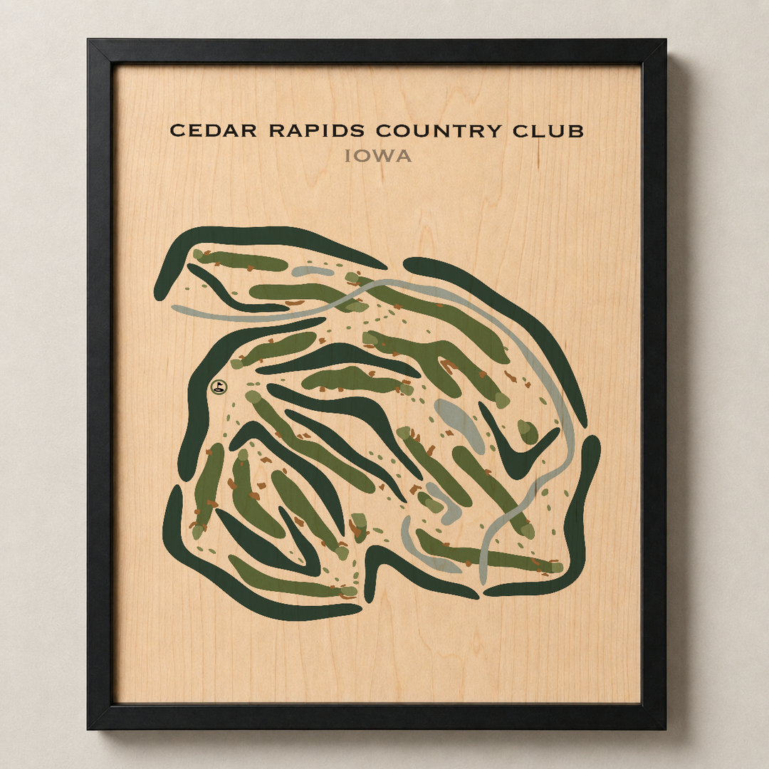 Cedar Rapids Country Club, Cedar Rapids Iowa - Printed Golf Courses