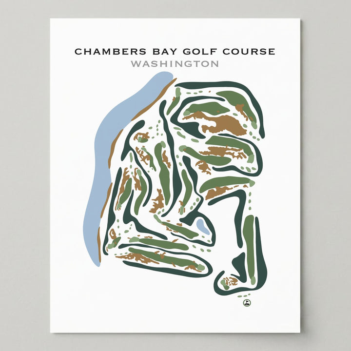 Chambers Bay Golf Course, University Place Washington - Printed Golf Courses