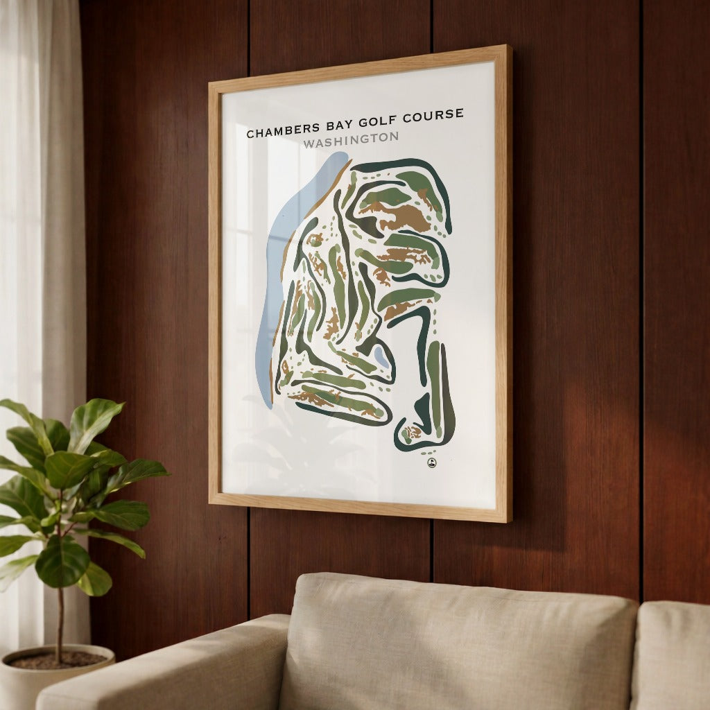 Chambers Bay Golf Course, University Place Washington - Printed Golf Courses