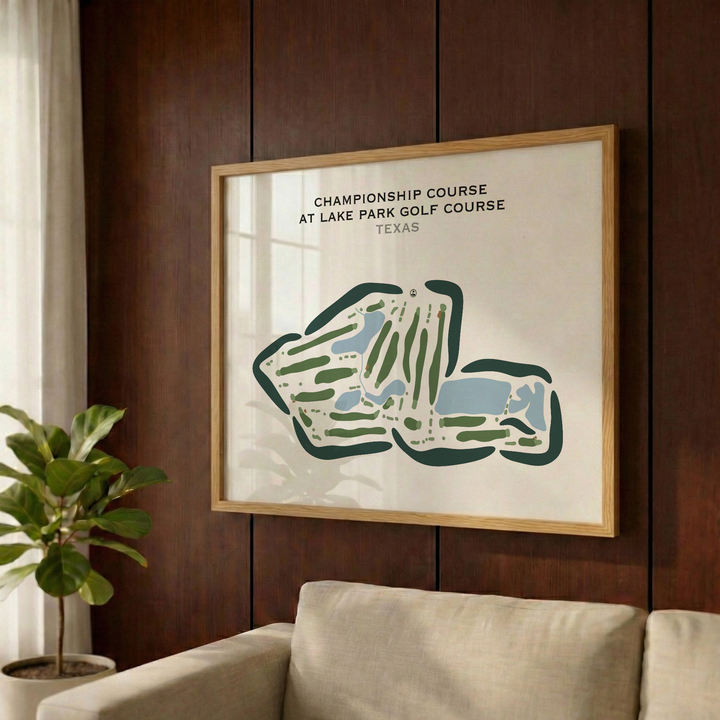 Championship Course at Lake Park Golf Course, Texas - Printed Golf Courses