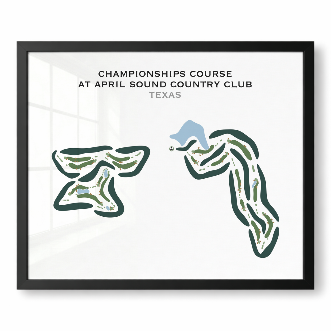 Championships Course at April Sound Country Club, Texas - Printed Golf Courses