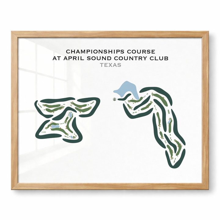 Championships Course at April Sound Country Club, Texas - Printed Golf Courses