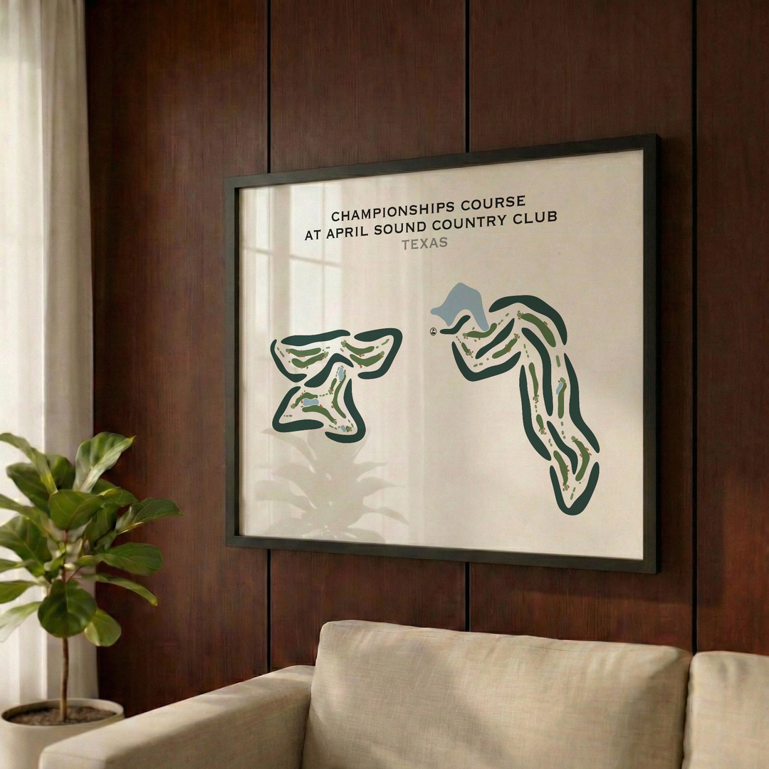 Championships Course at April Sound Country Club, Texas - Printed Golf Courses