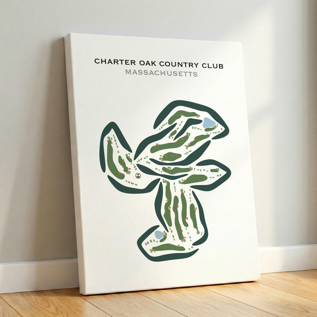 Charter Oak Country Club, Massachusetts - Printed Golf Courses