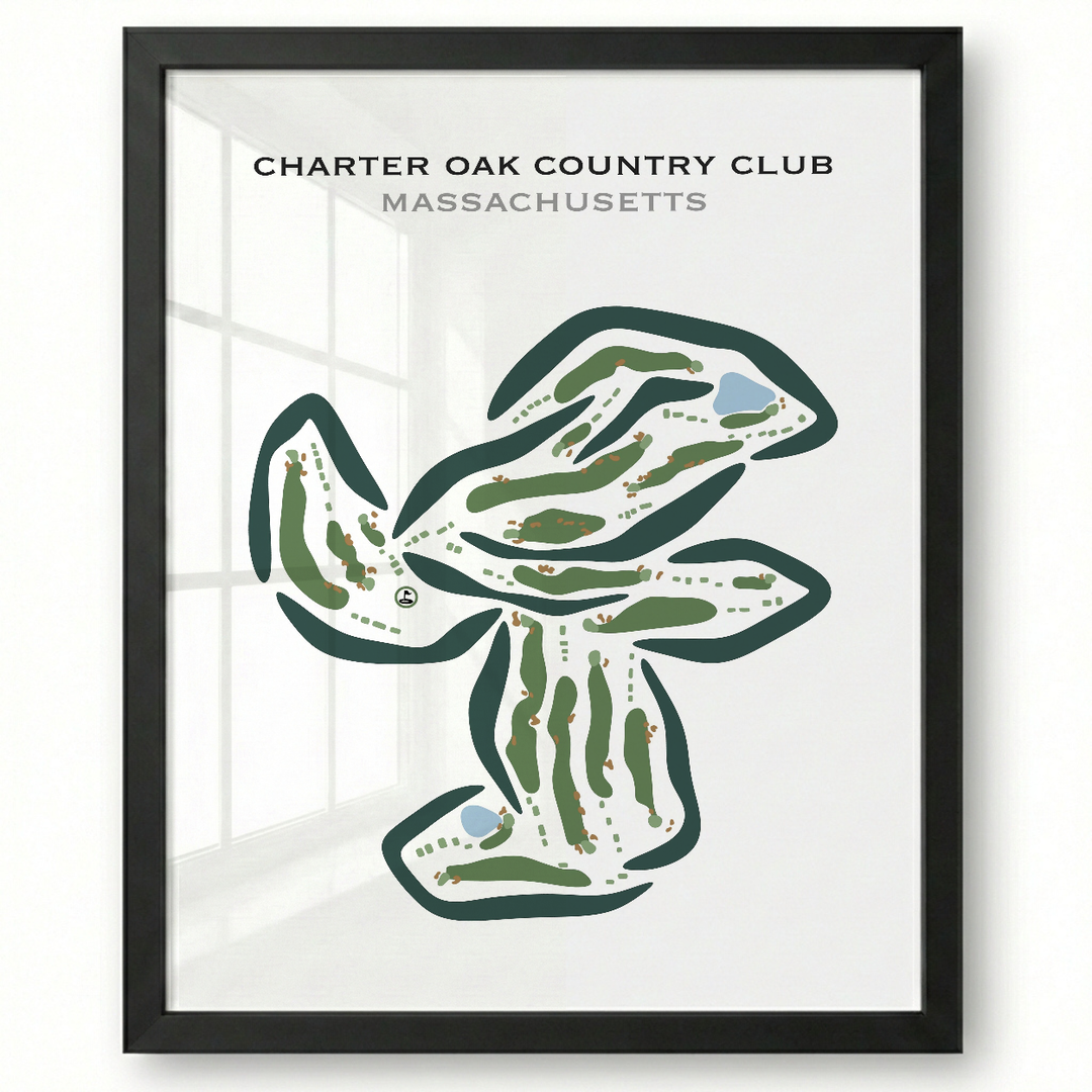 Charter Oak Country Club, Massachusetts - Printed Golf Courses