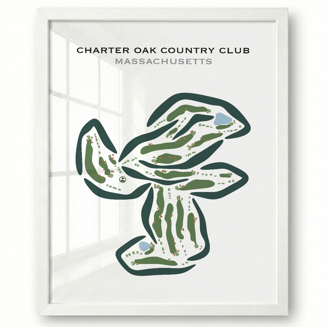 Charter Oak Country Club, Massachusetts - Printed Golf Courses