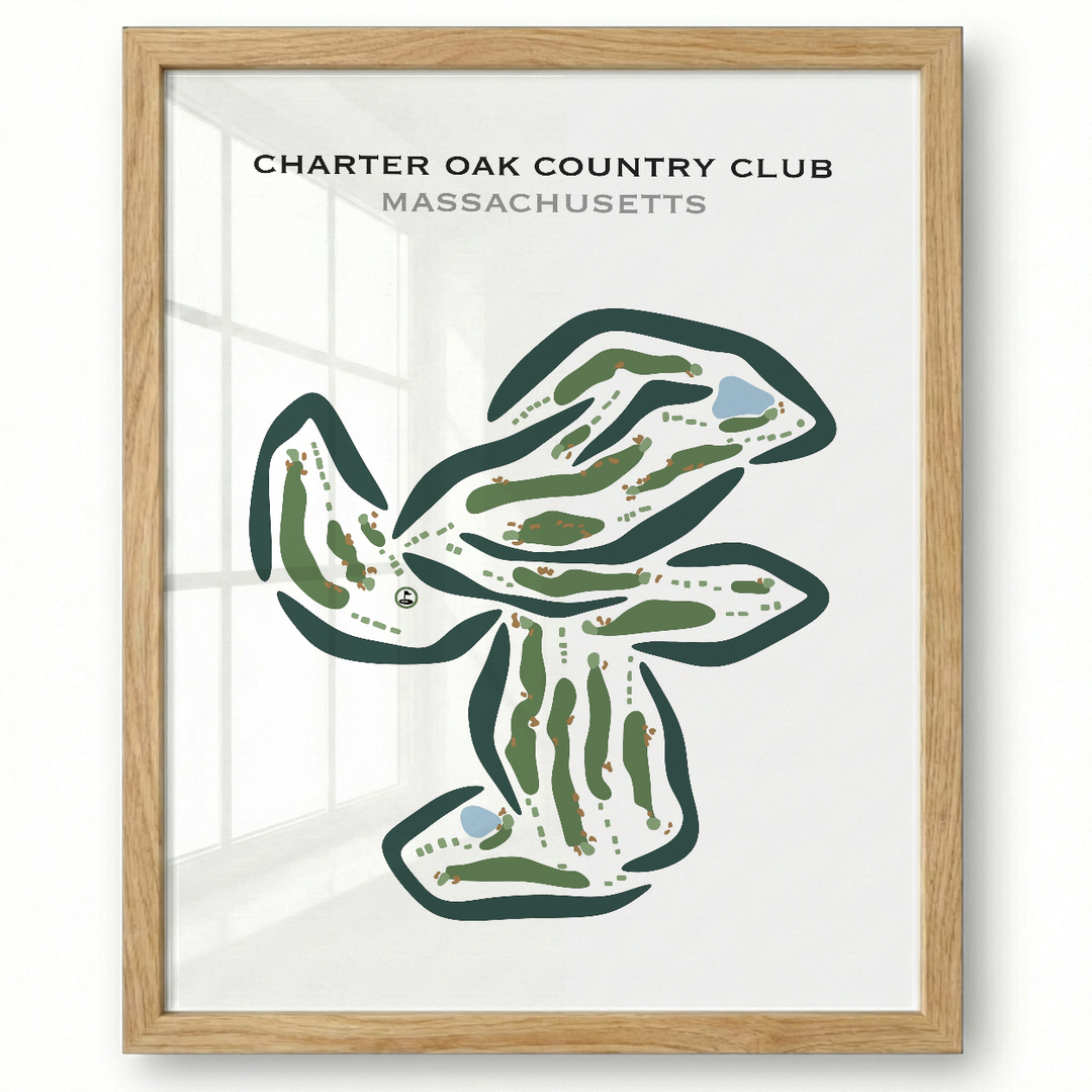 Charter Oak Country Club, Massachusetts - Printed Golf Courses