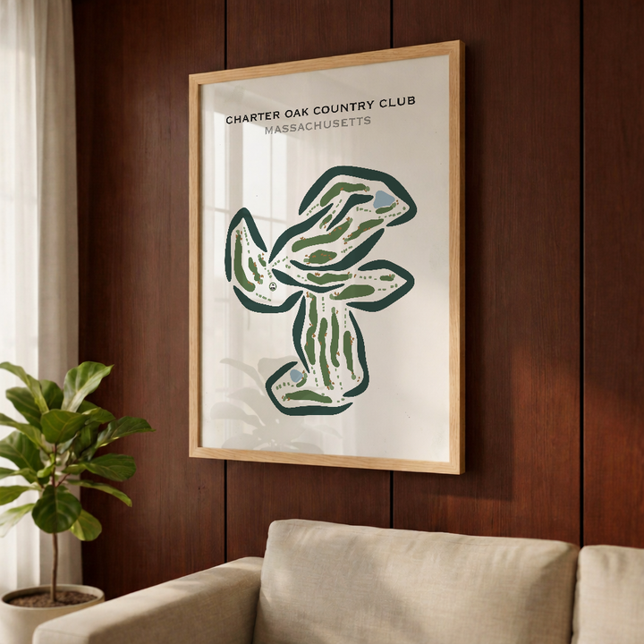 Charter Oak Country Club, Massachusetts - Printed Golf Courses