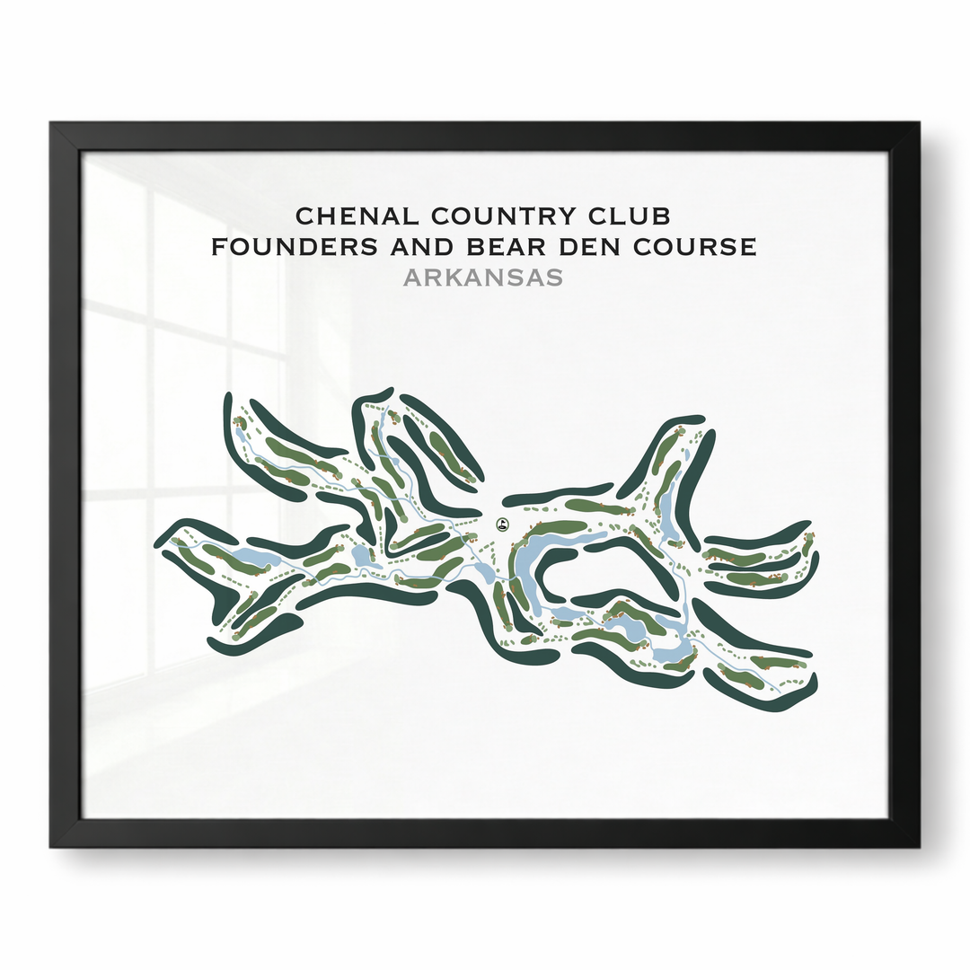 Chenal Country Club, Founders & Bear Den Courses, Arkansas - Printed Golf Course