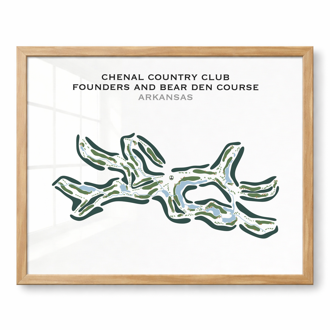 Chenal Country Club, Founders & Bear Den Courses, Arkansas - Printed Golf Course