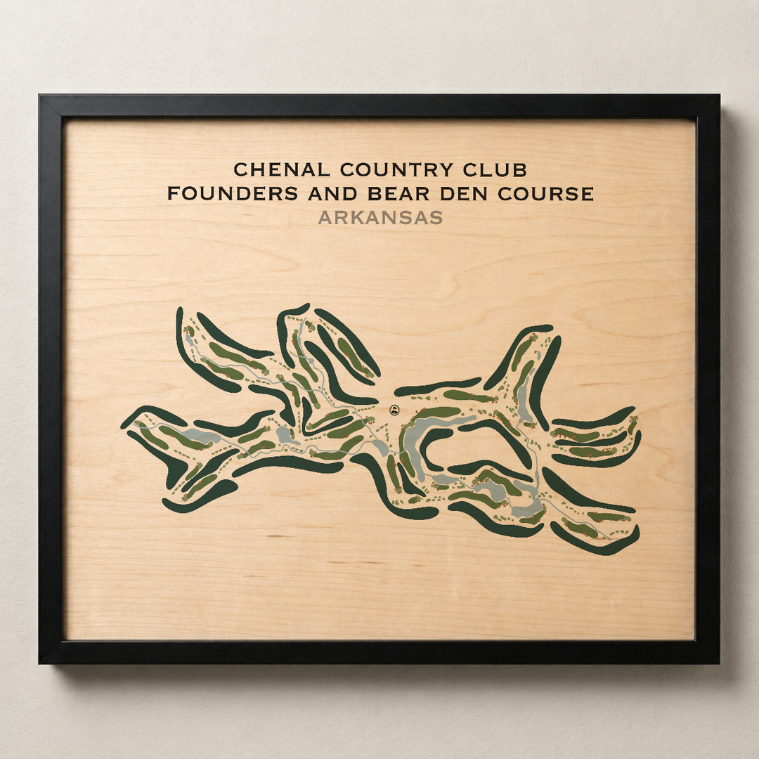 Chenal Country Club, Founders & Bear Den Courses, Arkansas - Printed Golf Course