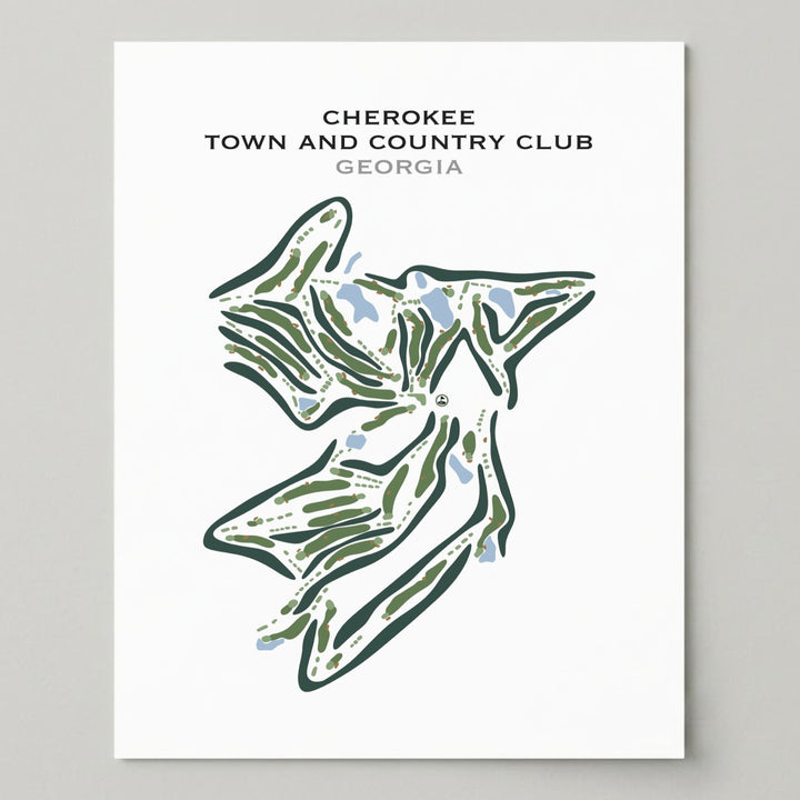 Cherokee Town & Country Club, Georgia - Printed Golf Courses