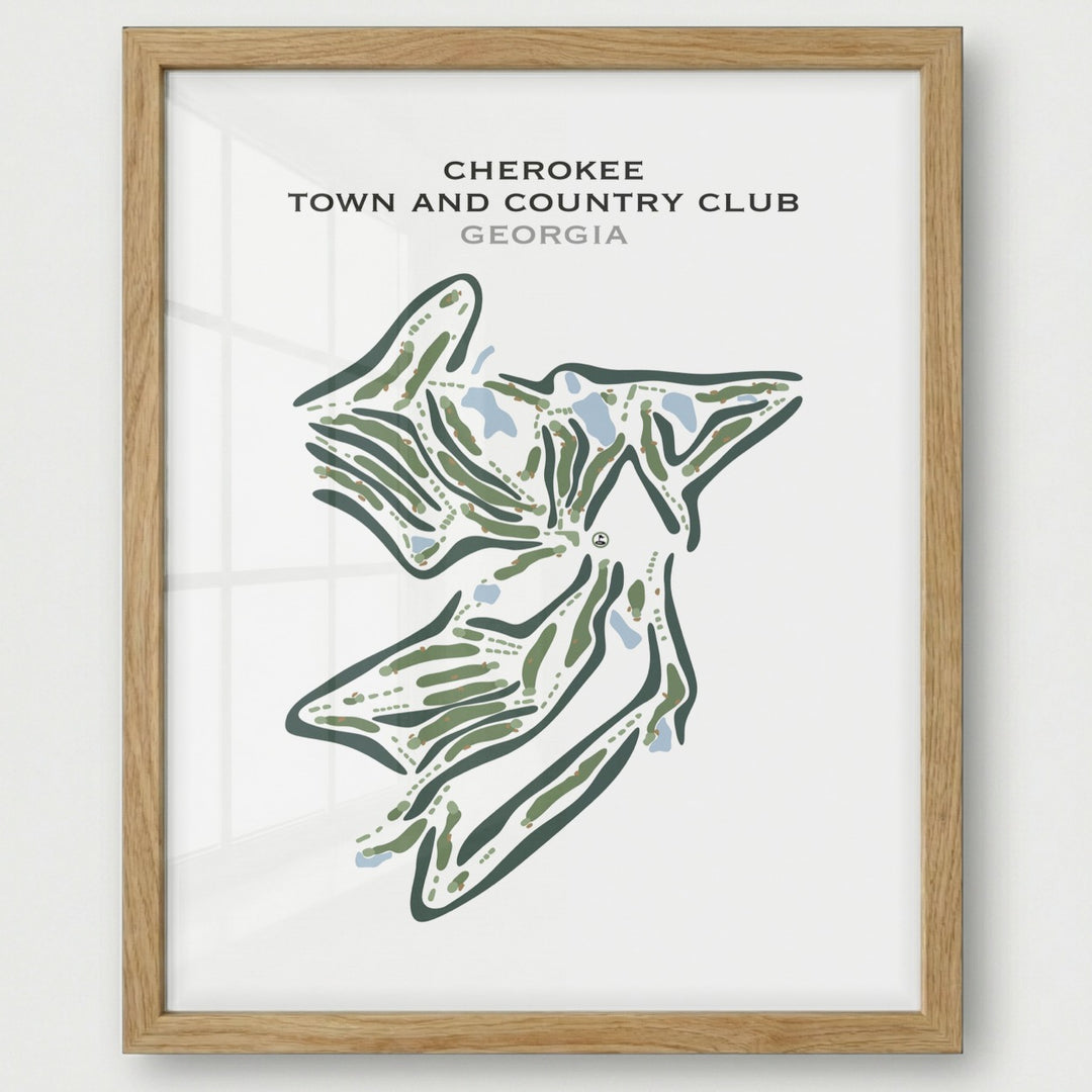 Cherokee Town & Country Club, Georgia - Printed Golf Courses