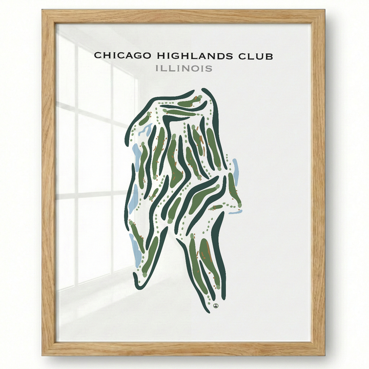 Chicago Highlands Club, Illinois - Printed Golf Courses