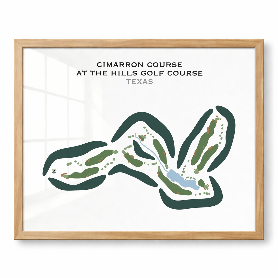 Cimarron Course at The Hills Golf Course, Texas - Printed Golf Courses