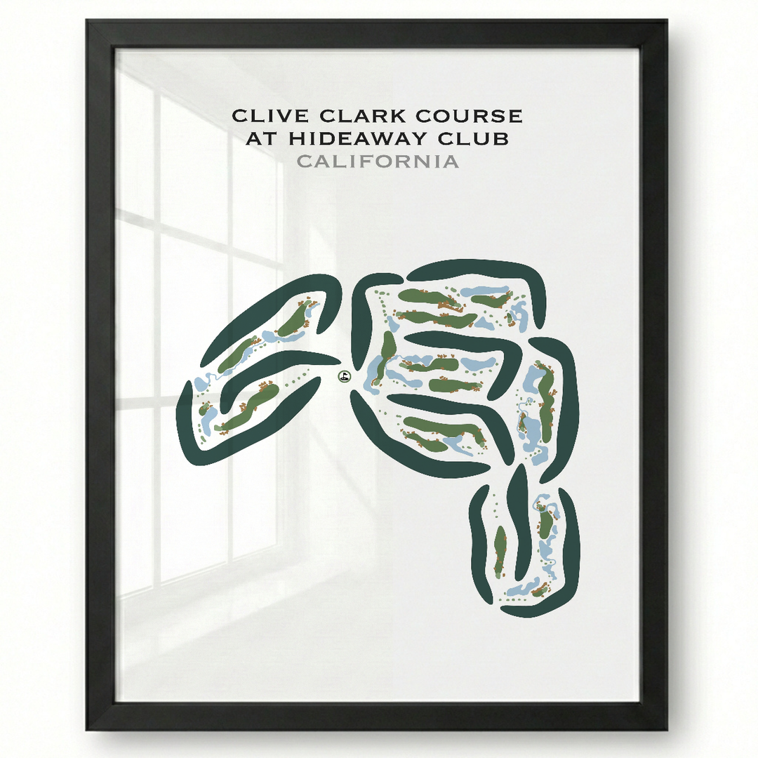Clive Clark Course at Hideaway Club, California - Printed Golf Courses