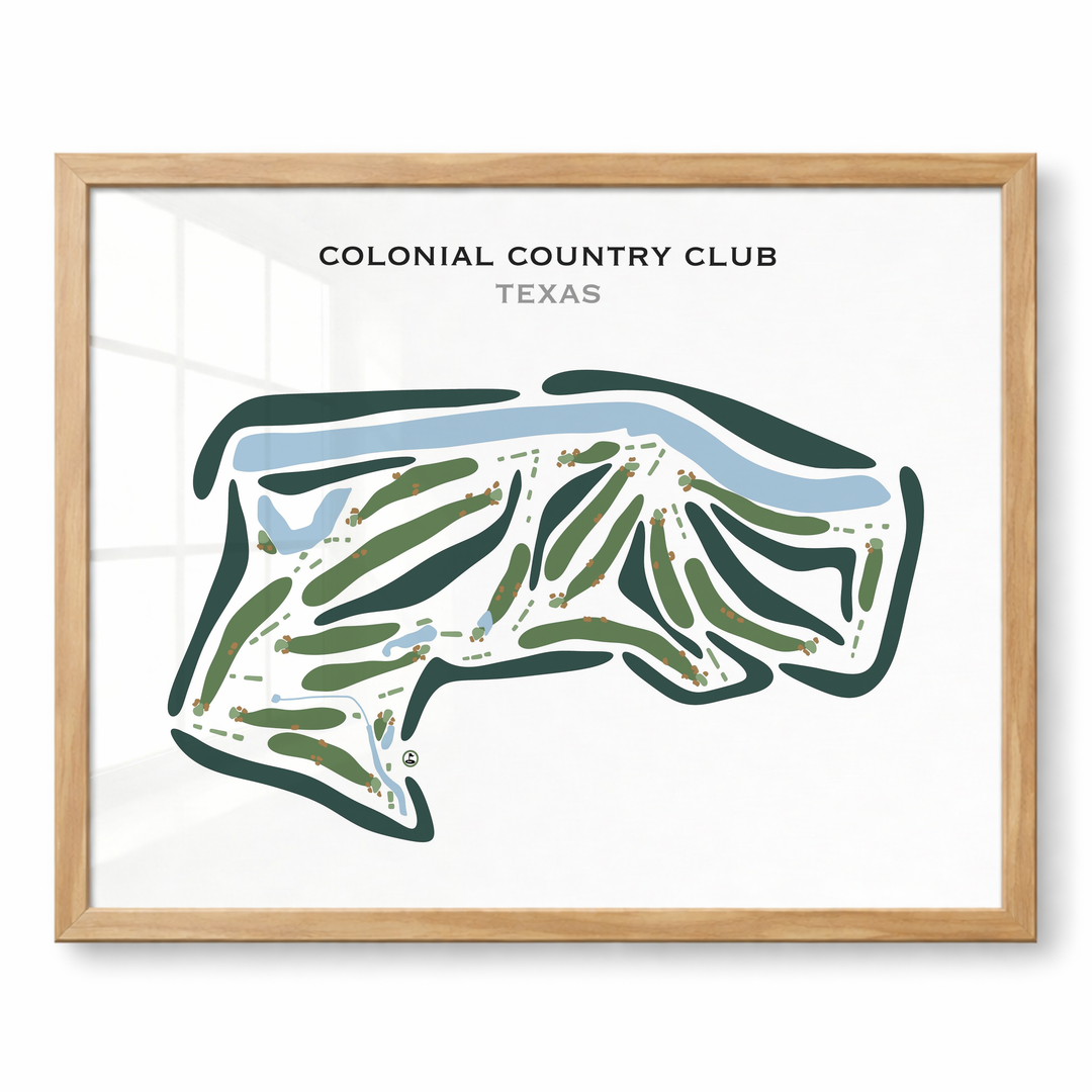 Colonial Country Club, Texas - Printed Golf Courses