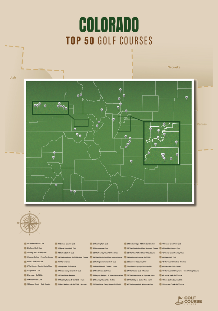 Map of Colorado Golf Courses