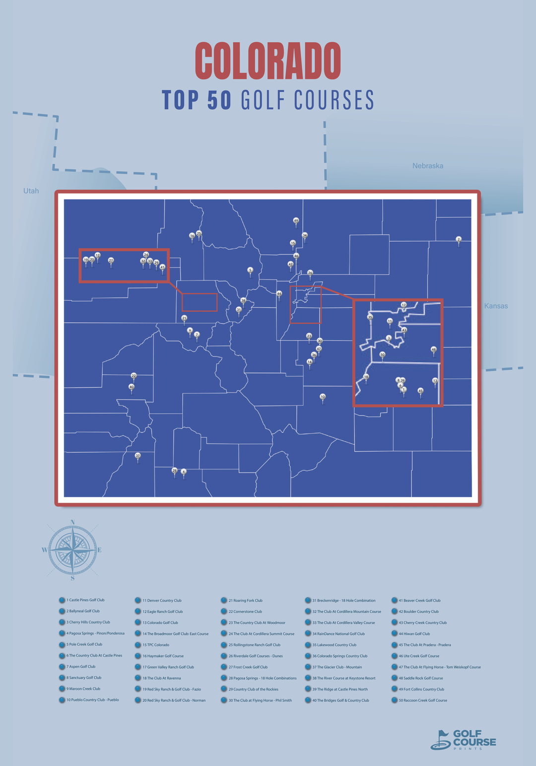 Map of Colorado Golf Courses