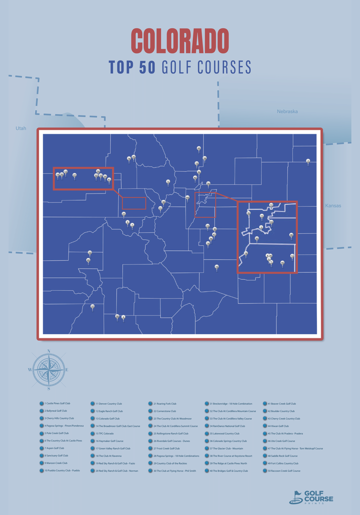 Map of Colorado Golf Courses