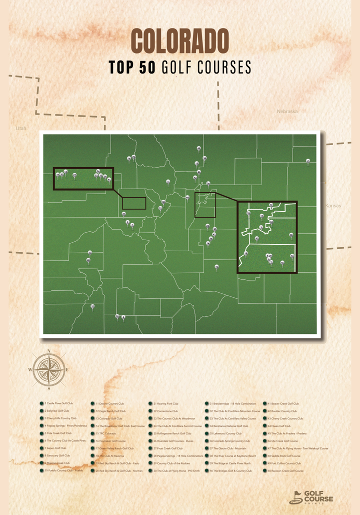 Map of Colorado Golf Courses