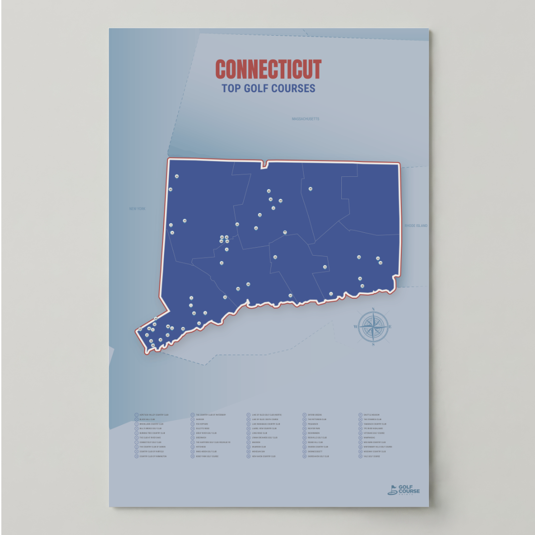 Map of Connecticut Golf Courses
