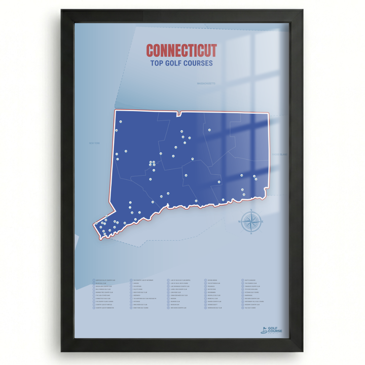 Map of Connecticut Golf Courses