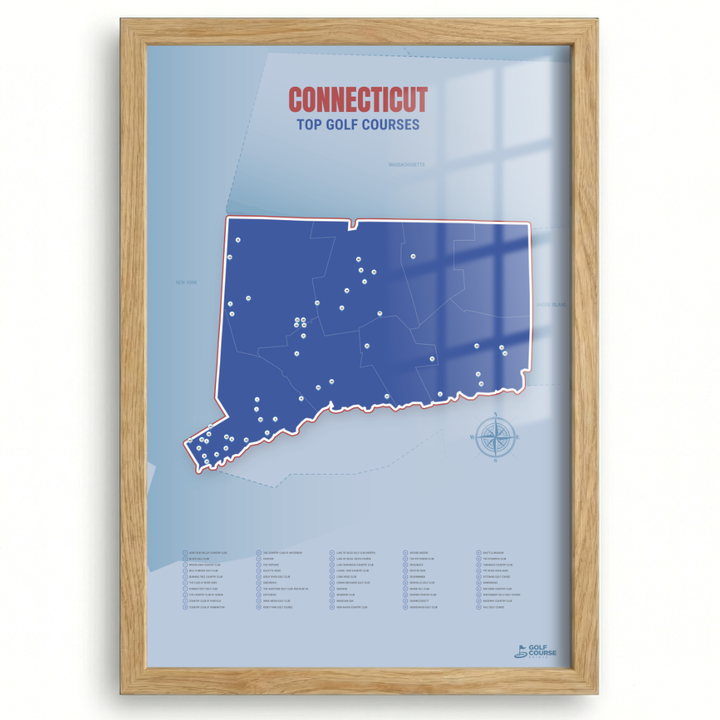 Map of Connecticut Golf Courses