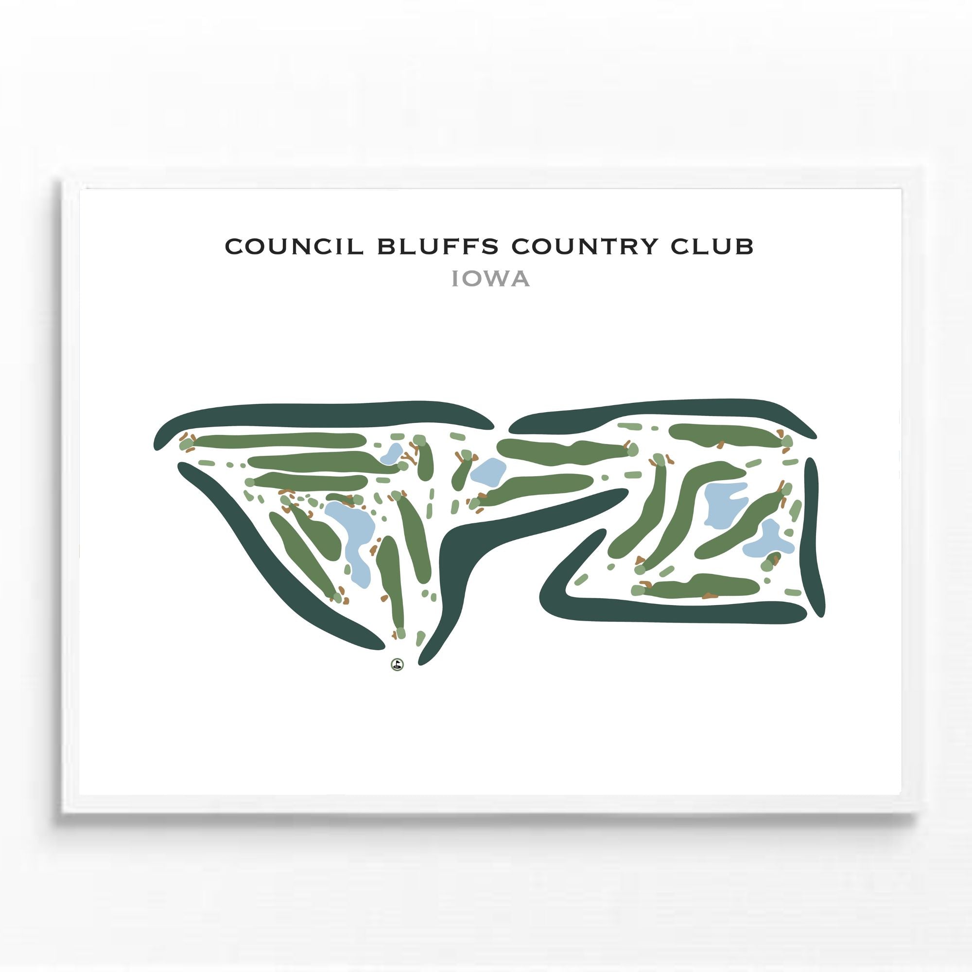 Buy the best printed golf course Council Bluffs Country Club, Iowa 