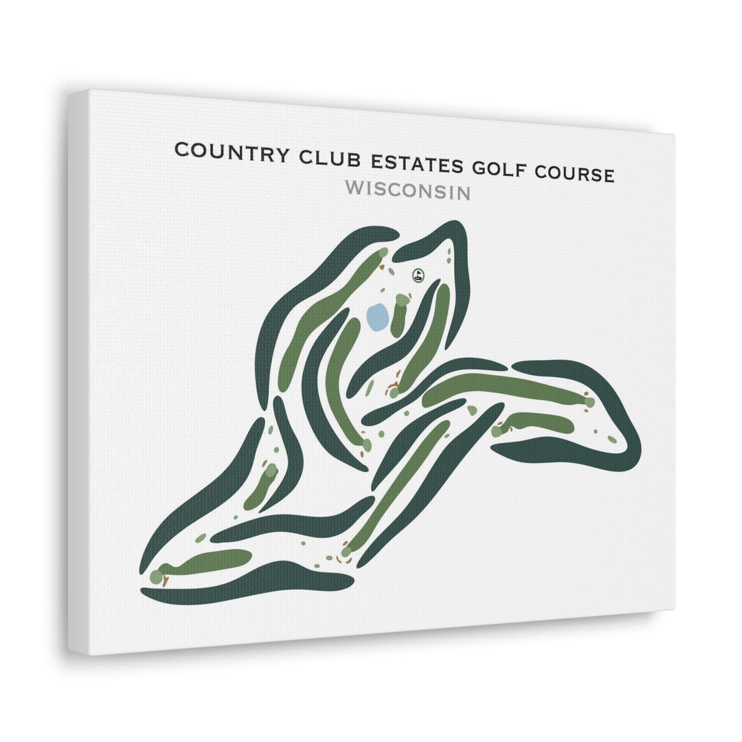 Country Club Estates Golf Course, Wisconsin - Printed Golf Courses