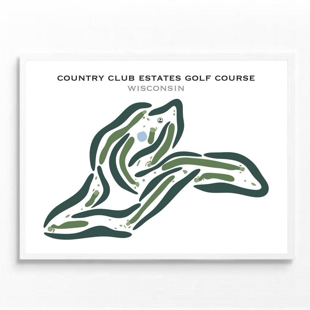 Country Club Estates Golf Course, Wisconsin - Printed Golf Courses