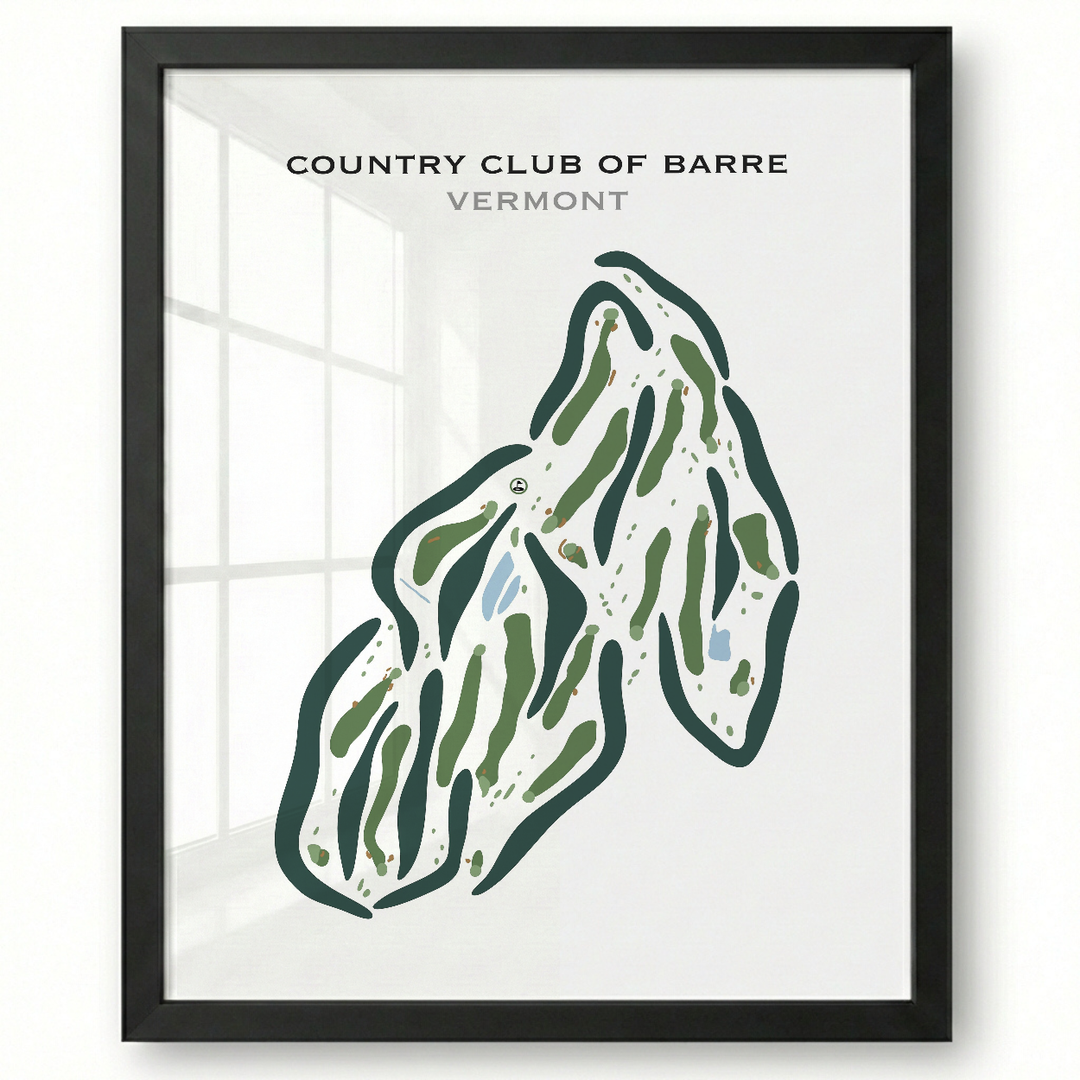 Country Club of Barre, Vermont - Printed Golf Courses