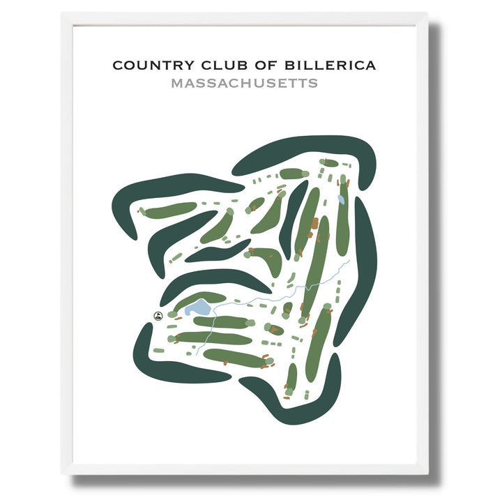 Country Club of Billerica, Massachusetts - Printed Golf Courses