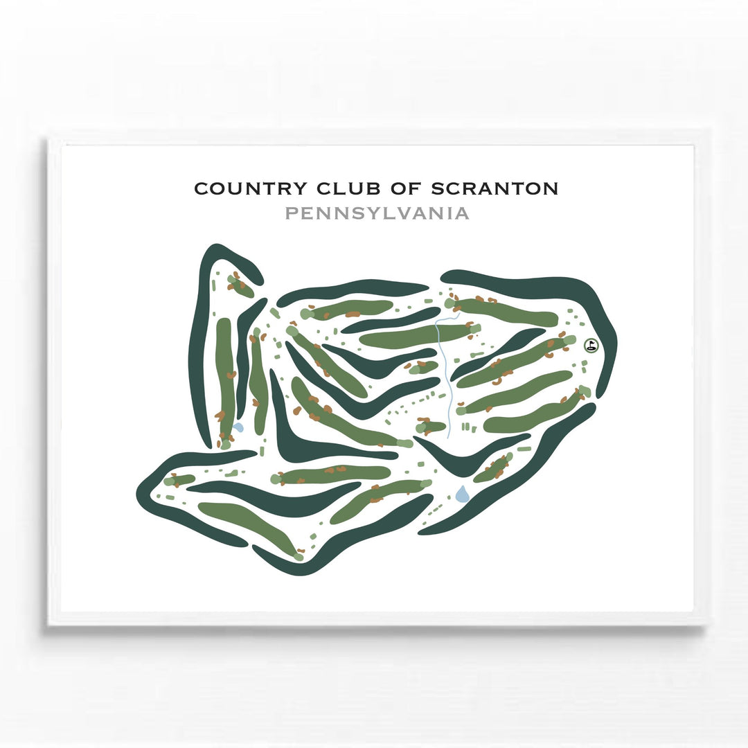 Country club of Scranton 18 Hole Course, Pennsylvania - Printed Golf Courses